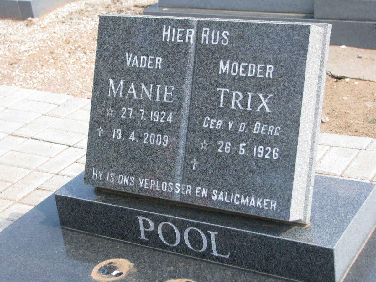 POOL Manie 1924-2009 &amp; Trix V.D. BERG 1926-