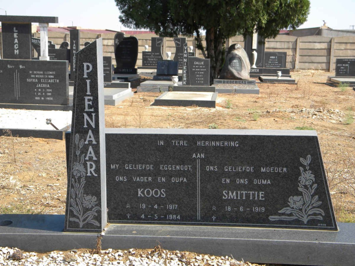 PIENAAR Koos 1917-1984 &amp; Smittie 1919-