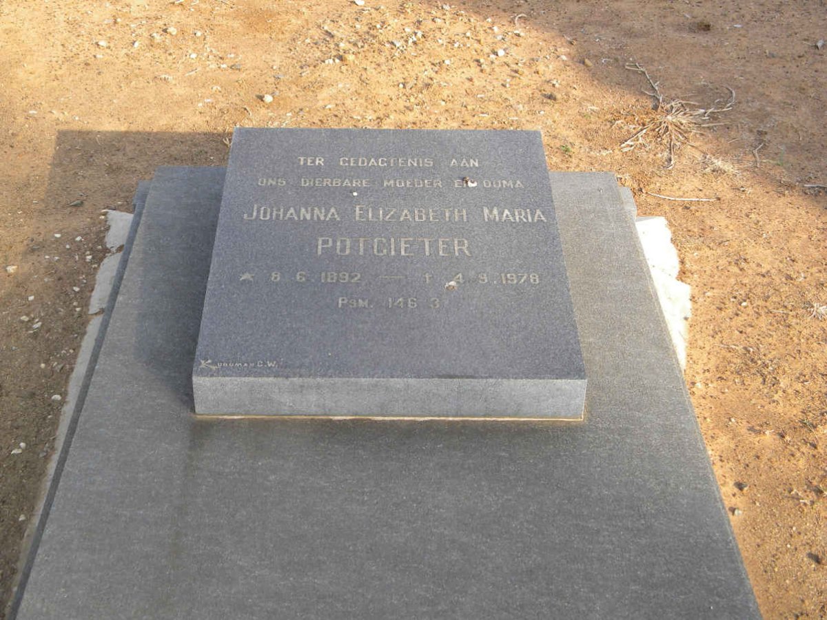 POTGIETER Johanna Elizabeth Maria 1892-1978
