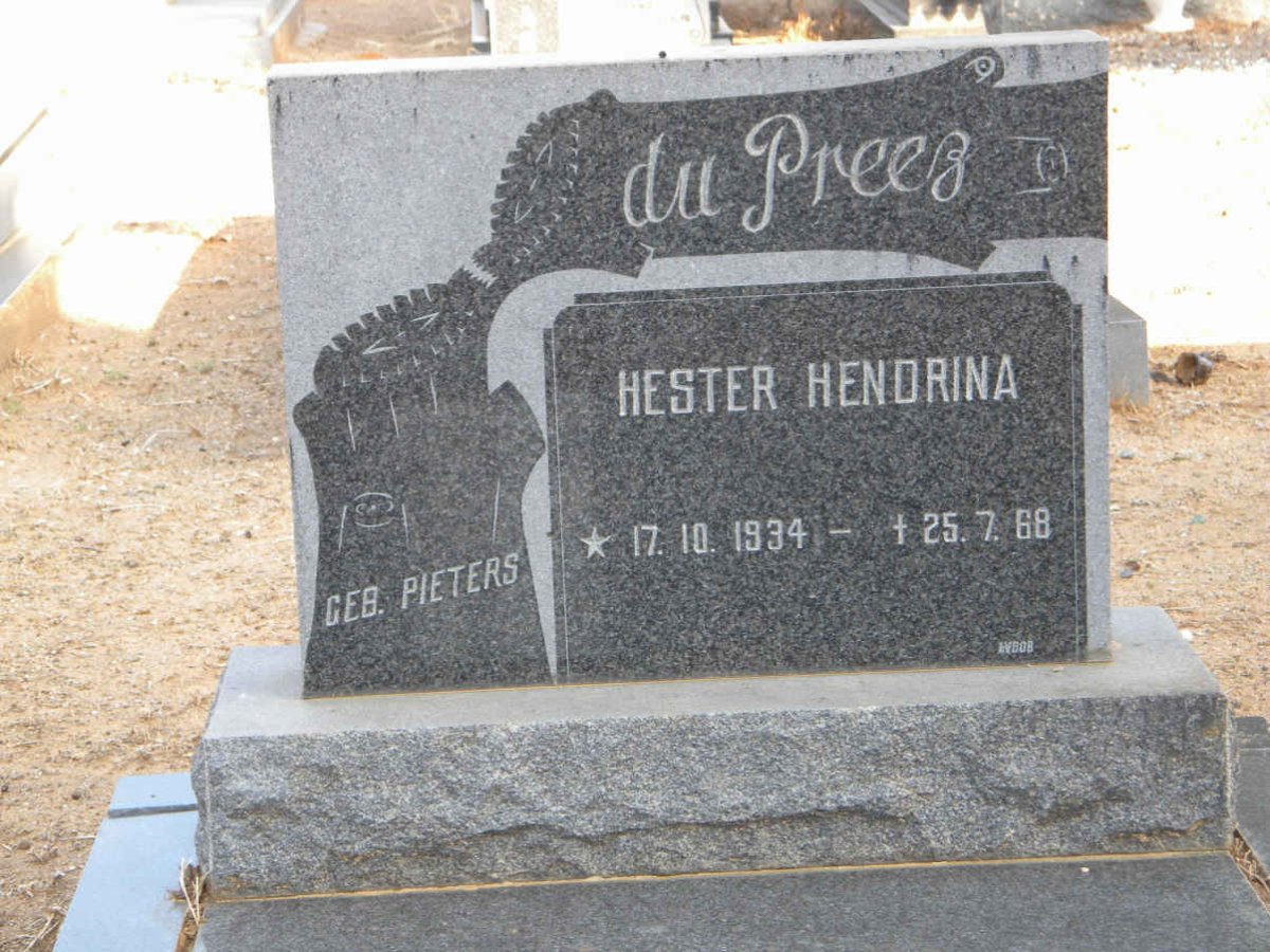 PREEZ Hester Hendrina, du nee PIETERS, du 1934-1968