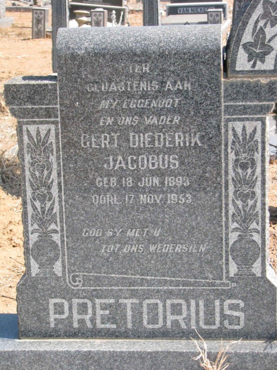 PRETORIUS Gert Diederik Jacobus 1893-1953
