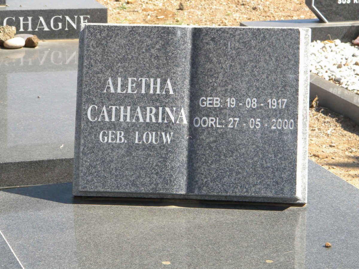 PRETORIUS Aletha Catharina nee LOUW 1917-2000