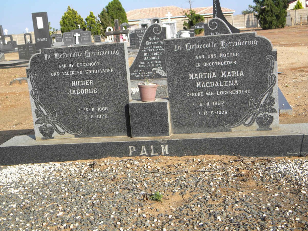 PALM Mieder Jacobus 1888-1972 &amp; Martha Maria Magdalena VAN LOGERENBERG 1897-1976