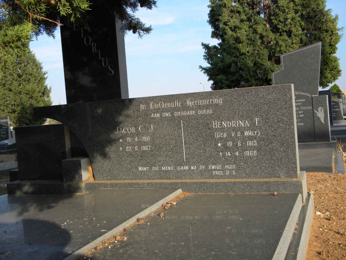 PRETORIUS Jacob C.J. 1911-1967 &amp; Hendrina T. VAN DER WALT 1913-1968