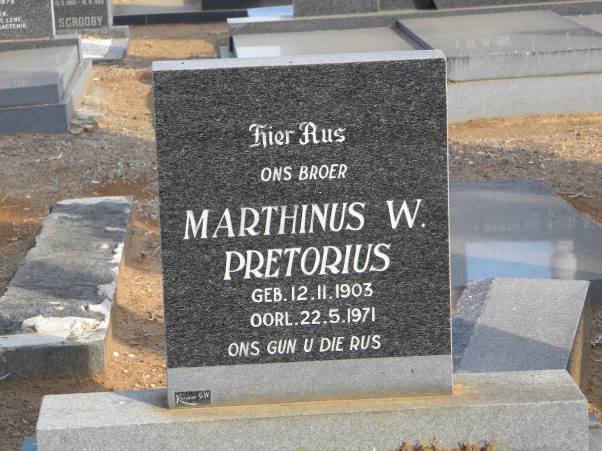 PRETORIUS Marthinus W. 1903-1971