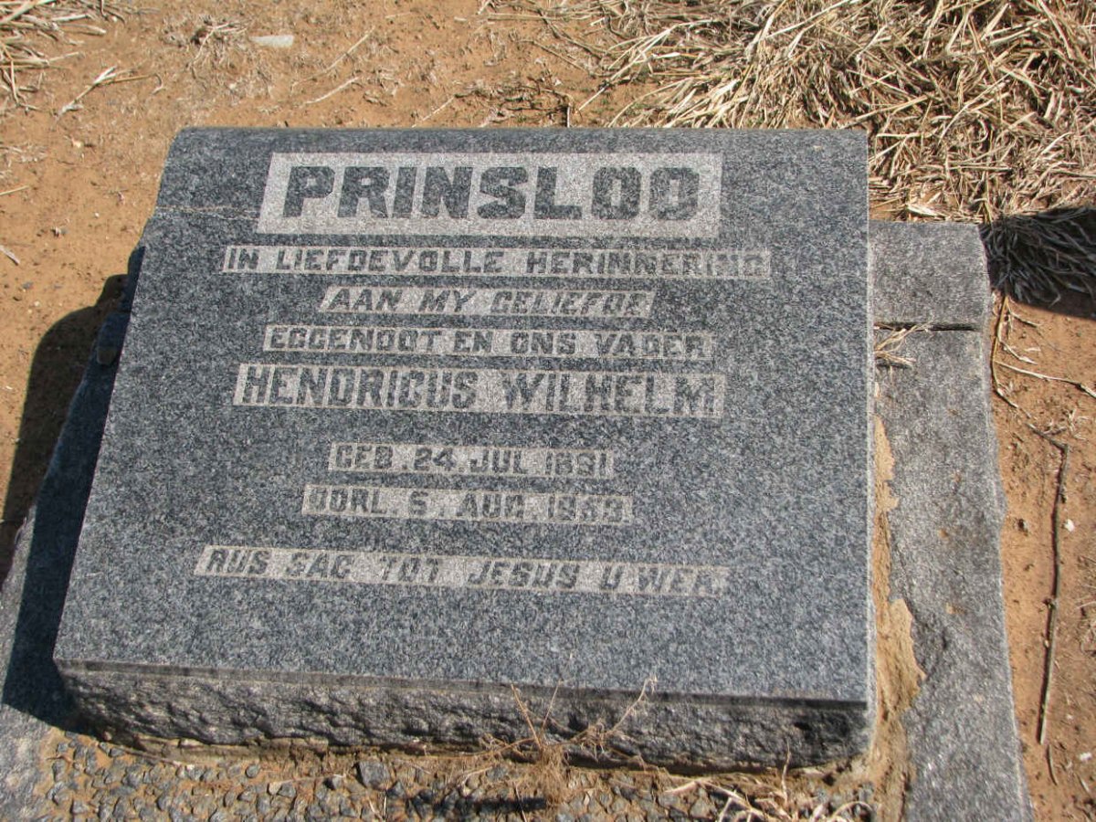 PRINSLOO Hendricus Wilhelm 1891-1953
