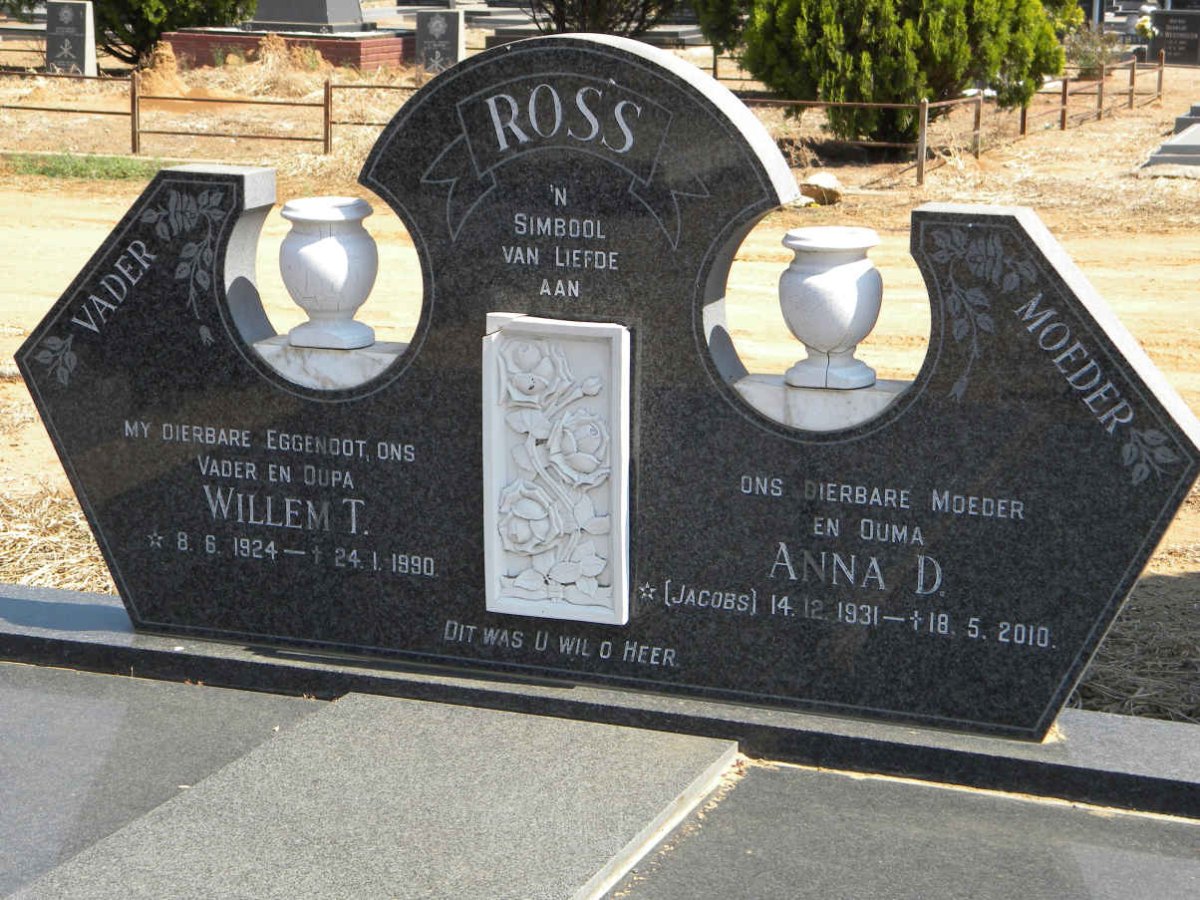 ROSS Willem T. 1924-1990 &amp; Anna D. JACOBS 1931-2010