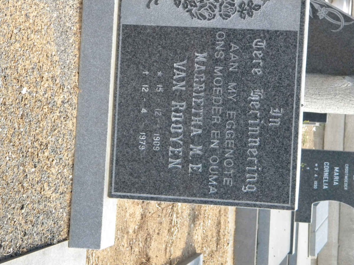 ROOYEN Magrietha M.E., van 1909-1979