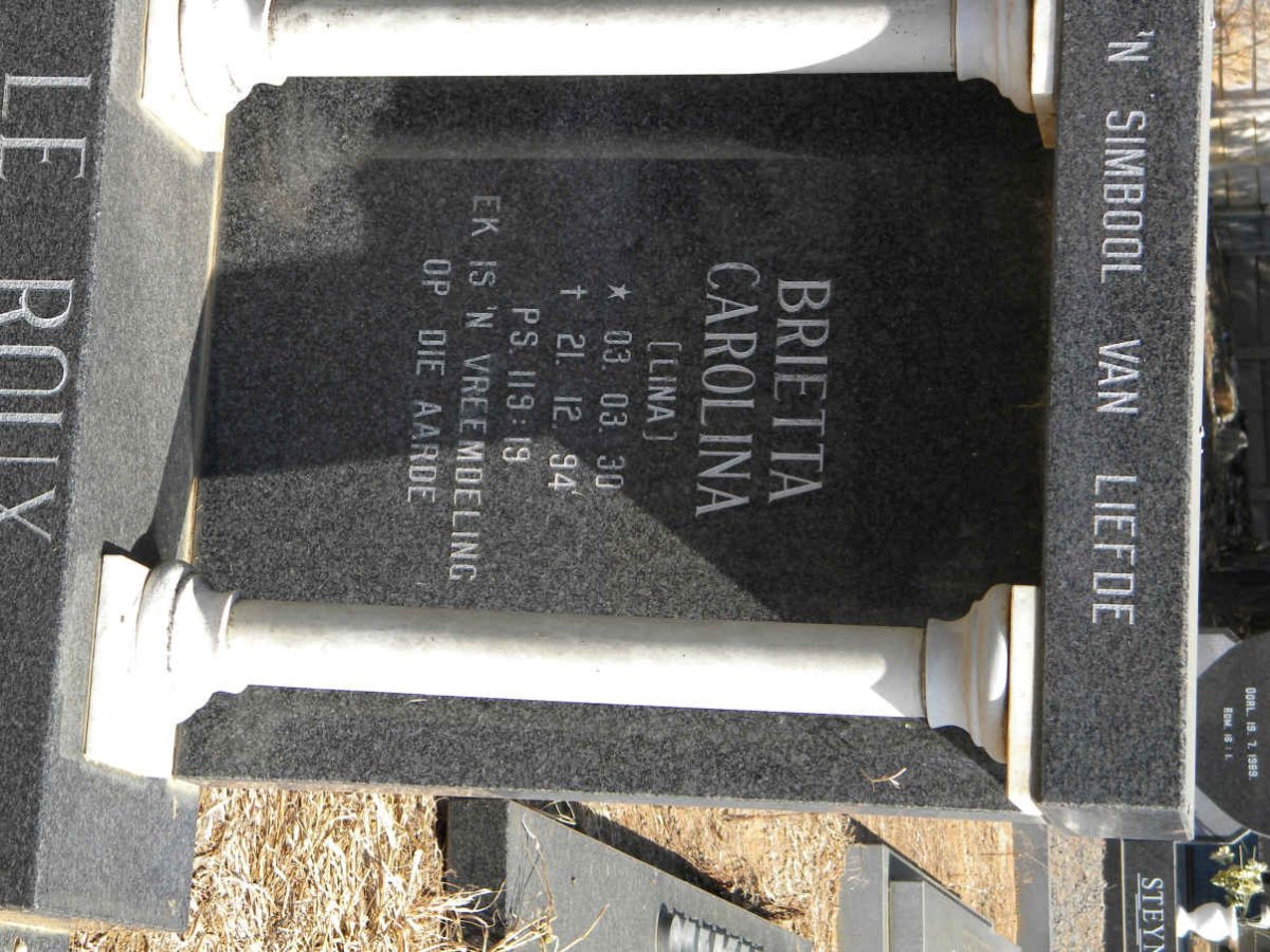 ROUX Brietta Carolina, le 1930-1994
