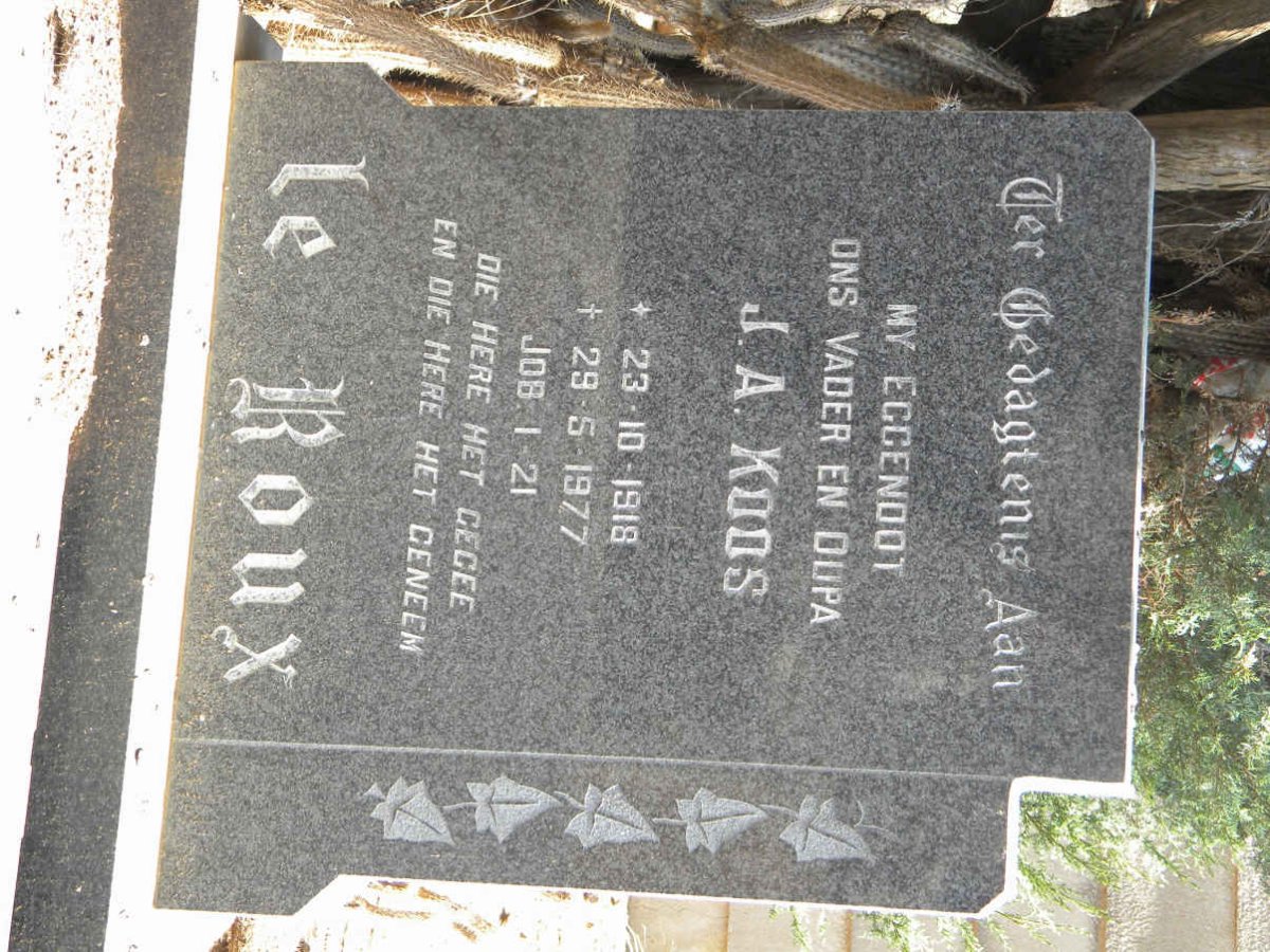 ROUX J.A., le 1918-1977
