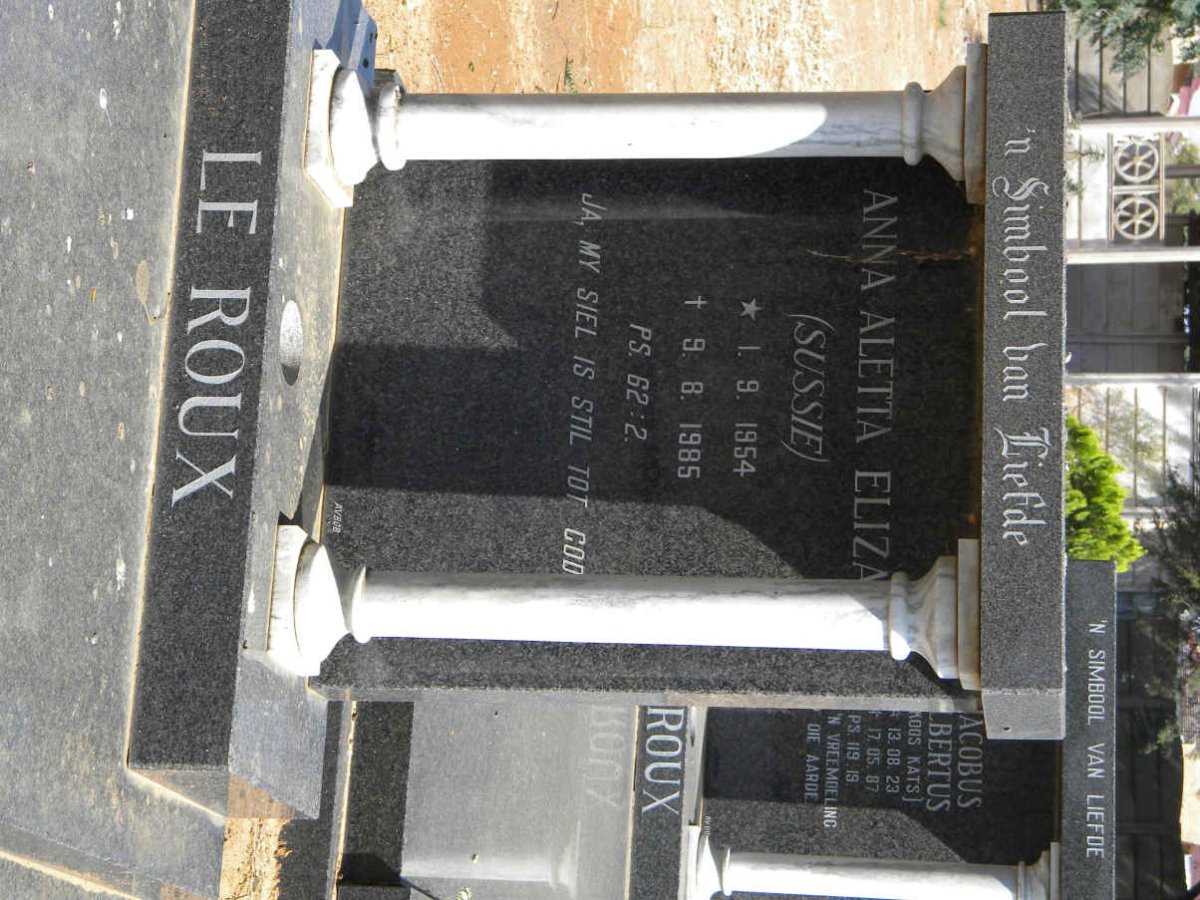 ROUX Anna Aletta Elizabeth, le 1954-1985