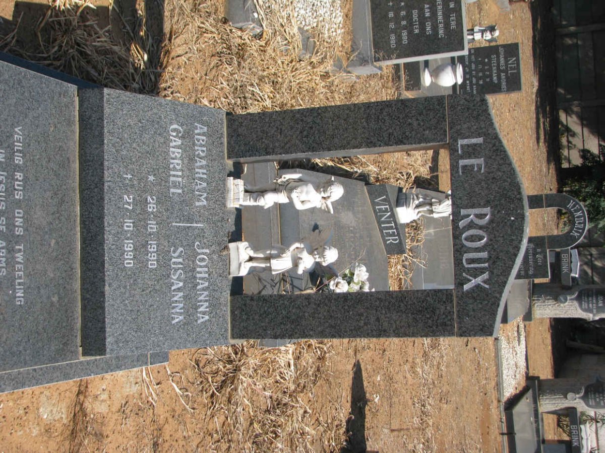 ROUX Abraham Gabriel, le 1990-1990 &amp; LE ROUX Johanna Susanna 1990-1990