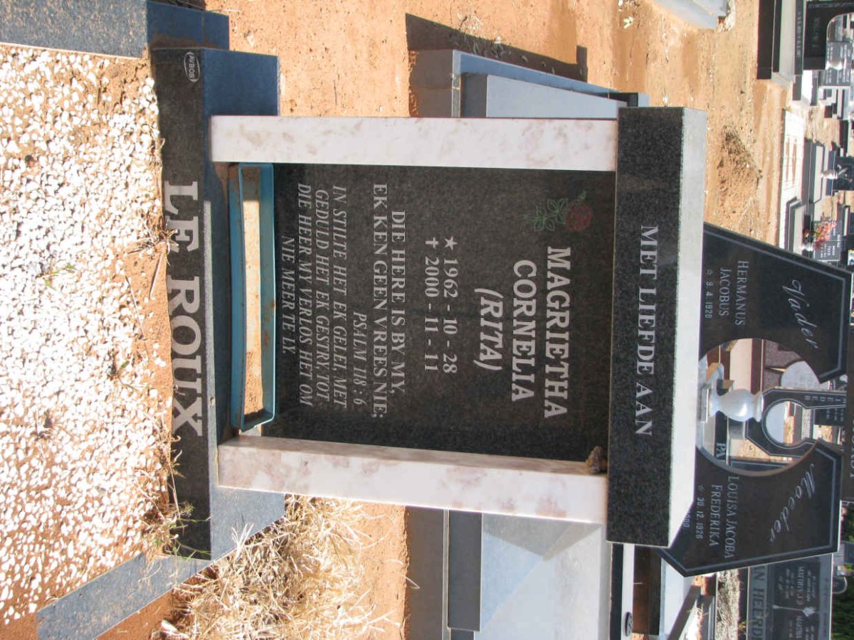 ROUX Magrietha Cornelia, le 1962-2000