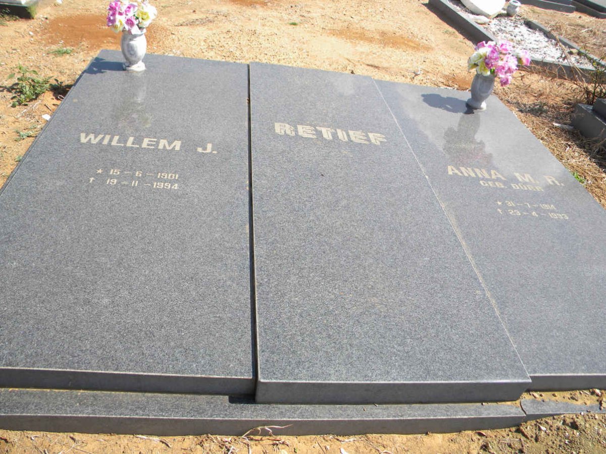 RETIEF Willem J. 1901-1994 &amp; Anna M.R. DURR 1914-1993