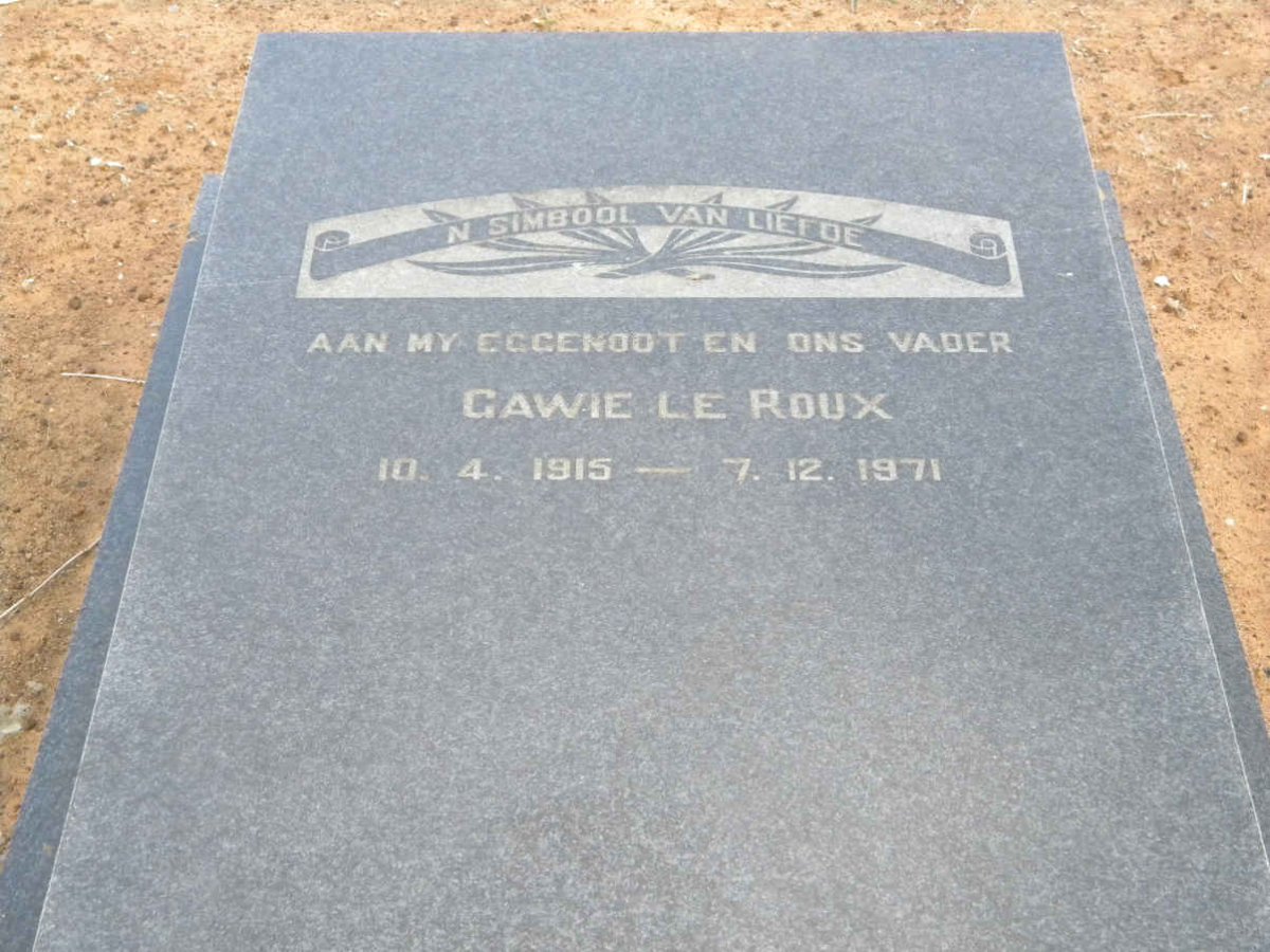 ROUX Gawie, le 1915-1971