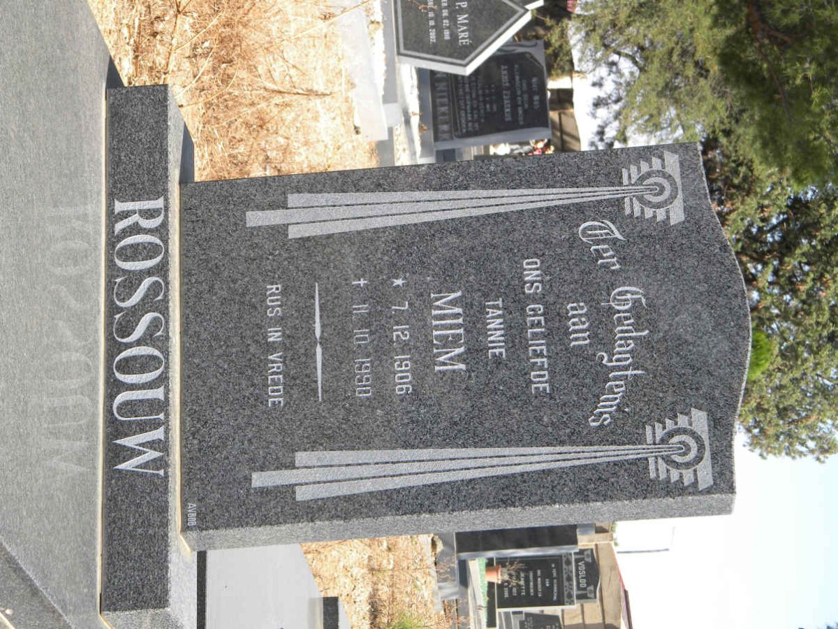 ROSSOUW Miem 1906-1990
