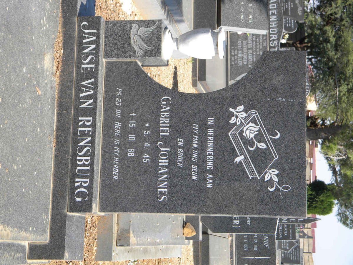 RENSBURG Gabriel Johannes, Janse van 1945-1988
