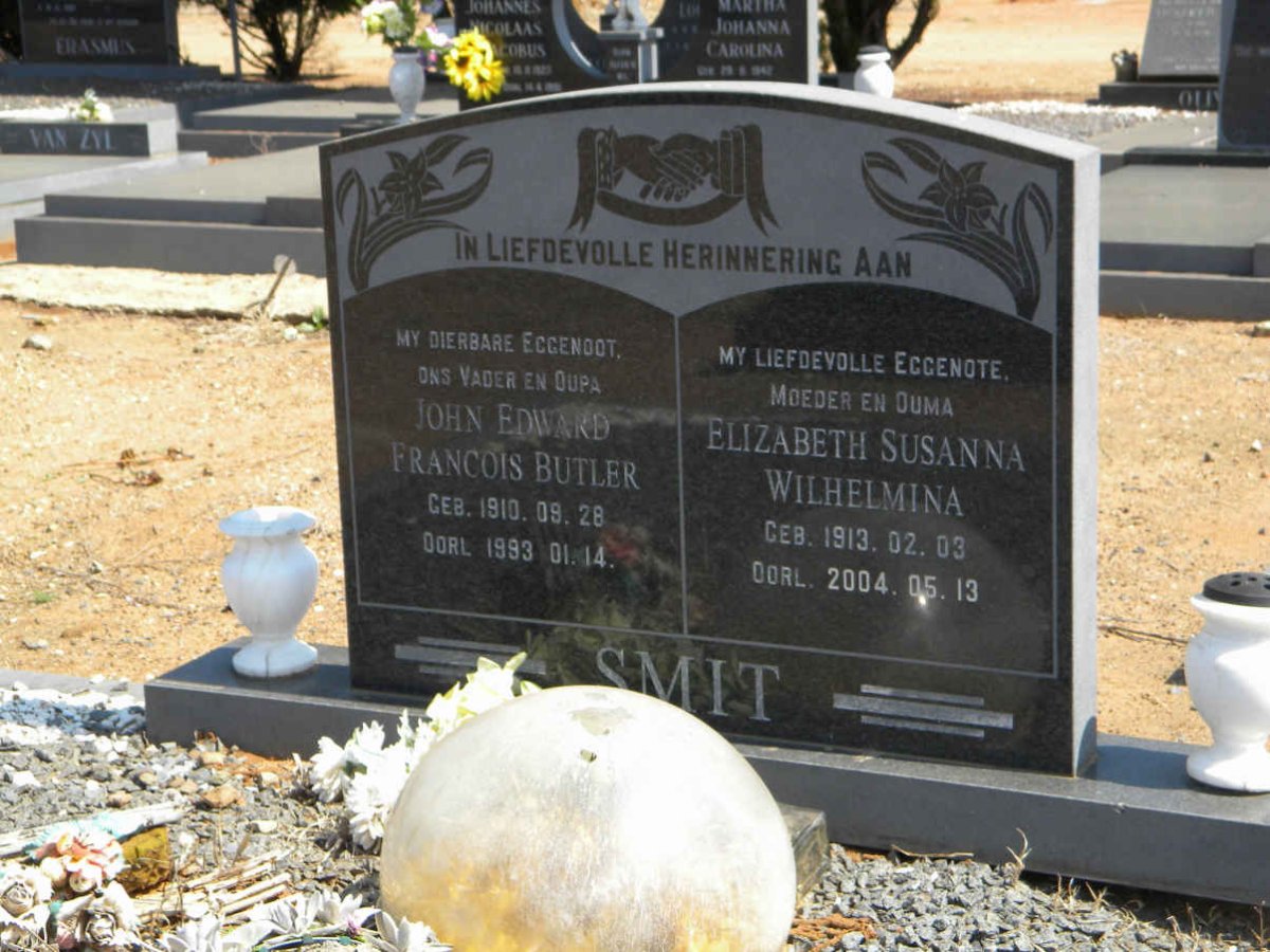 SMIT John Edward Francois Butler 1910-1993 &amp; Elizabeth Susanna Wilhelmina 1913-2004