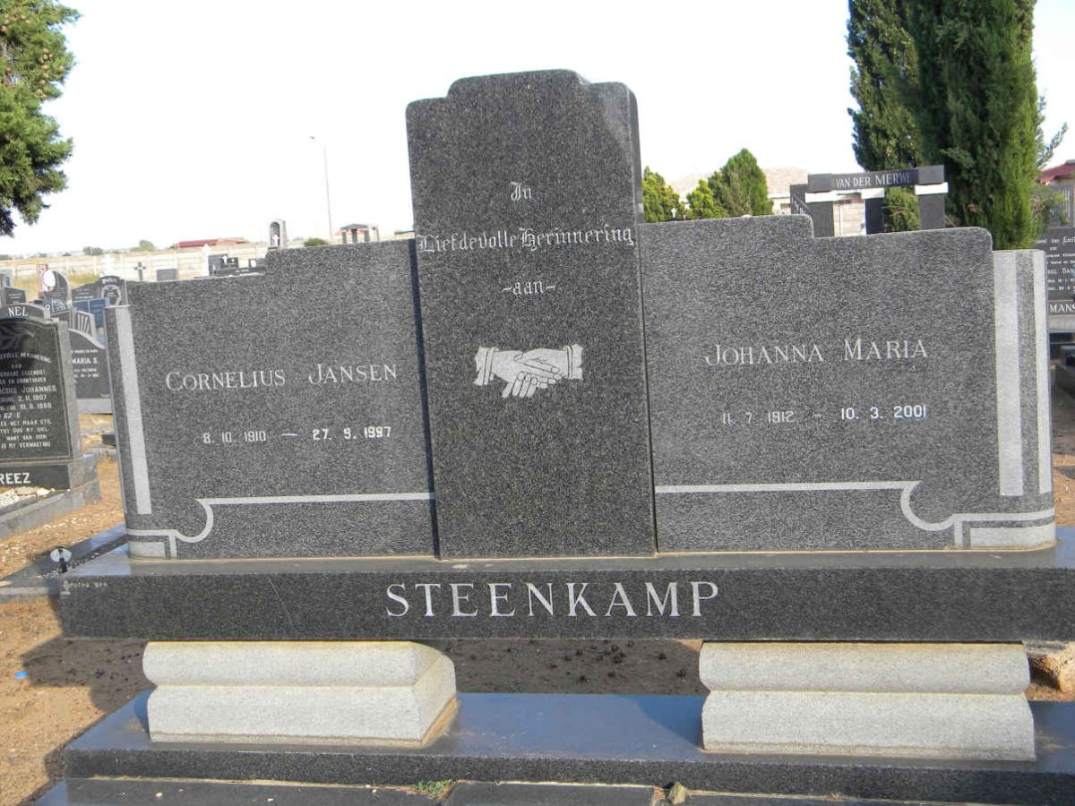 STEENKAMP Cornelius Jansen 1910-1997 &amp; Johanna Maria 1912-2001