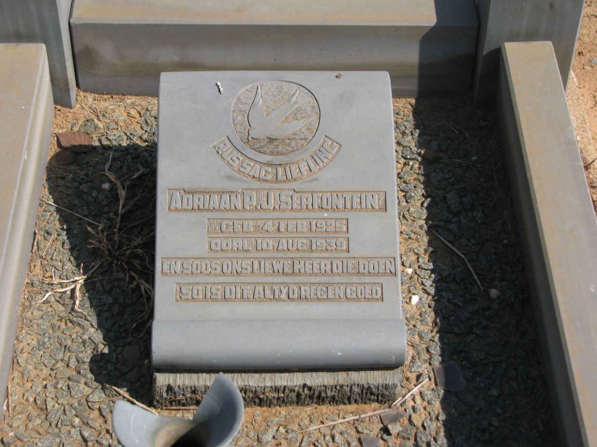 SERFONTEIN Adriaan J. 1925-1939