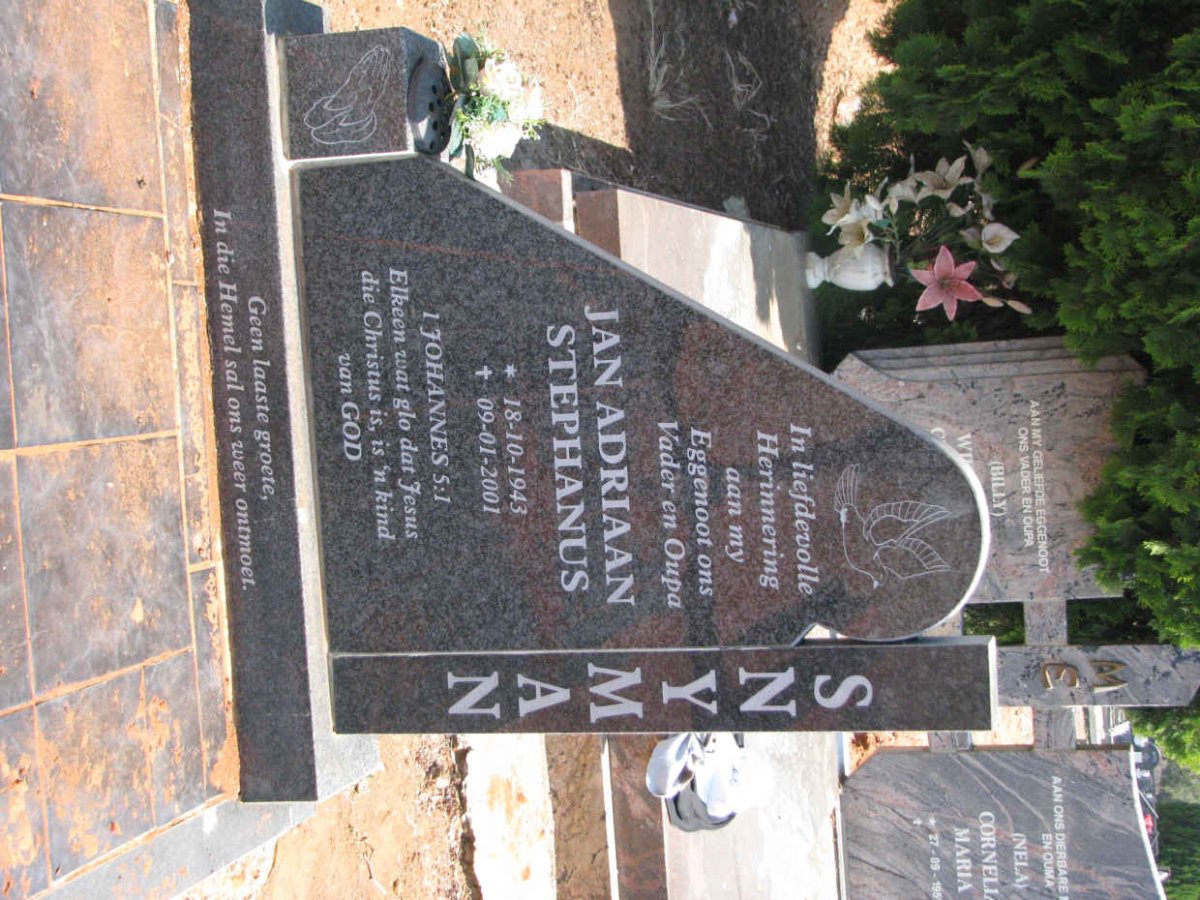 SNYMAN Jan Adriaan Stephanus 1943-2001