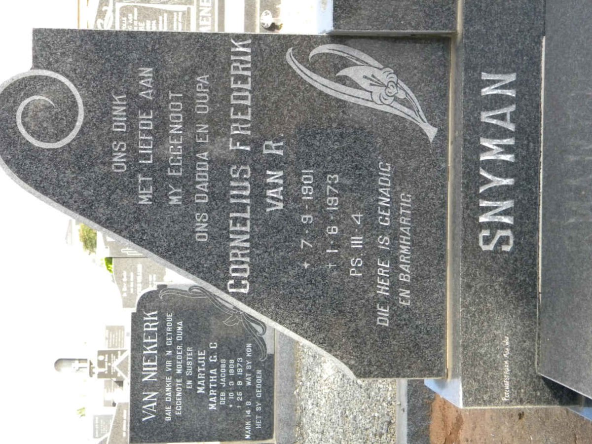 SNYMAN Cornelius Frederik van R. 1901-1973