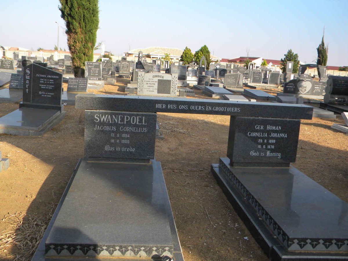 SWANEPOEL Jacobus Cornelius 1894-1969 &amp; Cornelia Johanna HOMAN 1898-1976