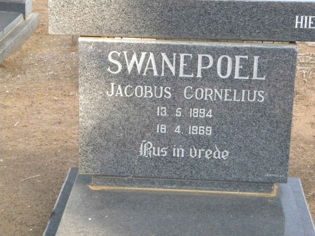 SWANEPOEL Jacobus Cornelius 1894-1969