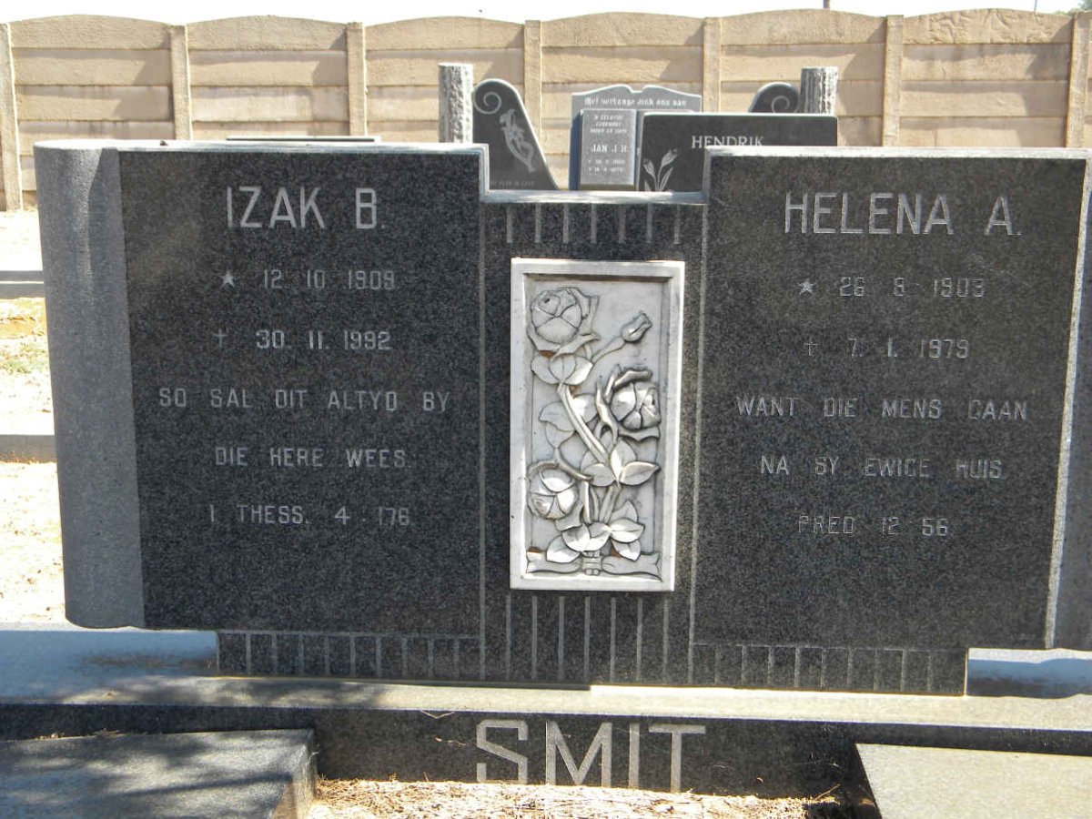 SMIT Izak B. 1909-1992 &amp; Helena A. 190?-1979