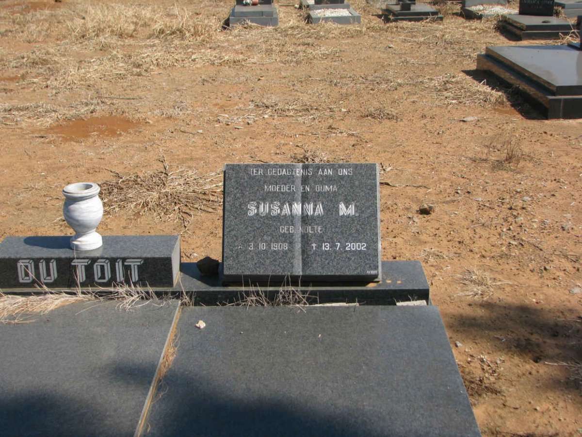 TOIT Susanna M., du nee NOLTE 1908-2002