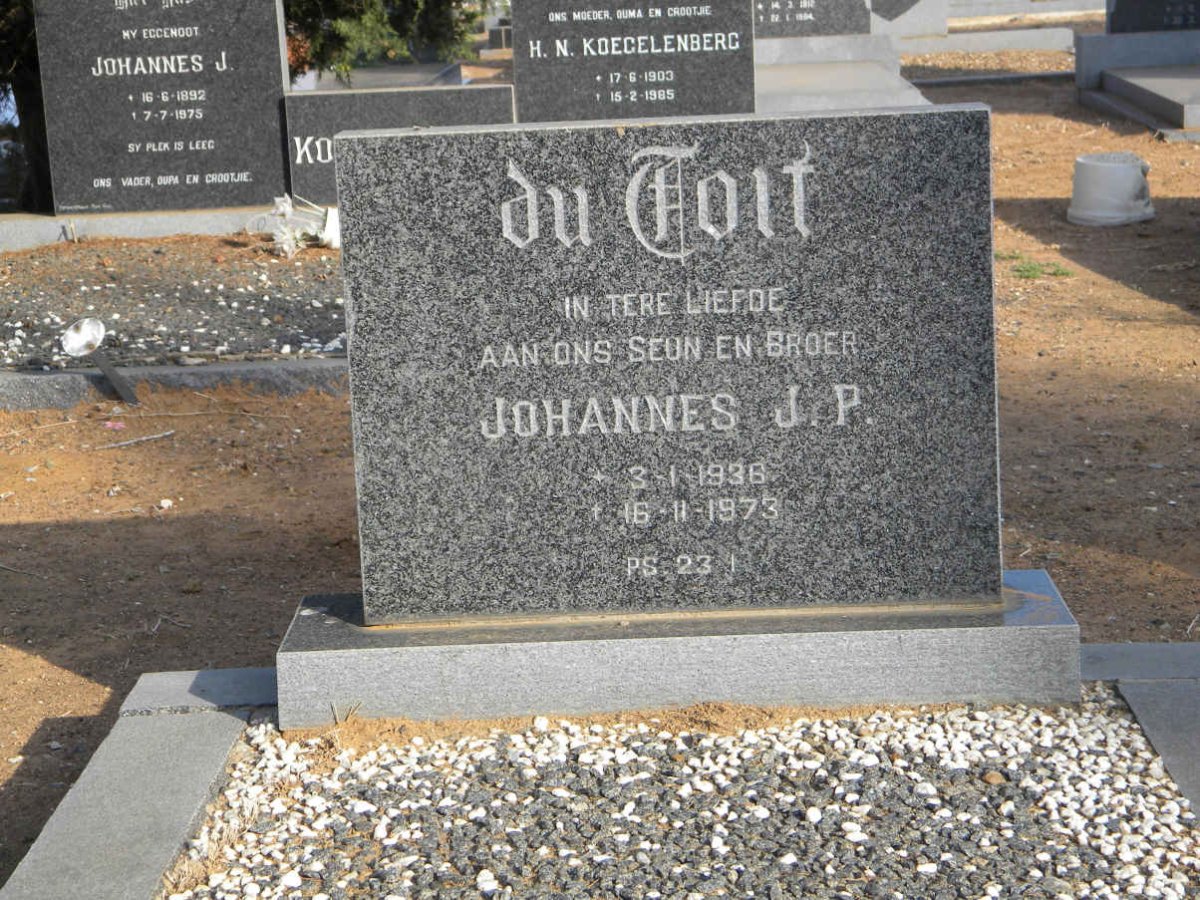 TOIT Johannes J.P., du 1936-1973