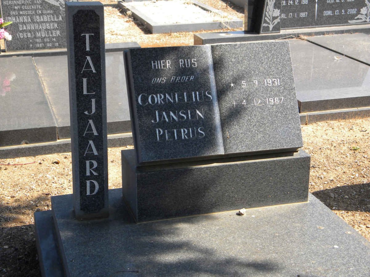 TALJAARD Cornelius Jansen Petrus 1931-1987