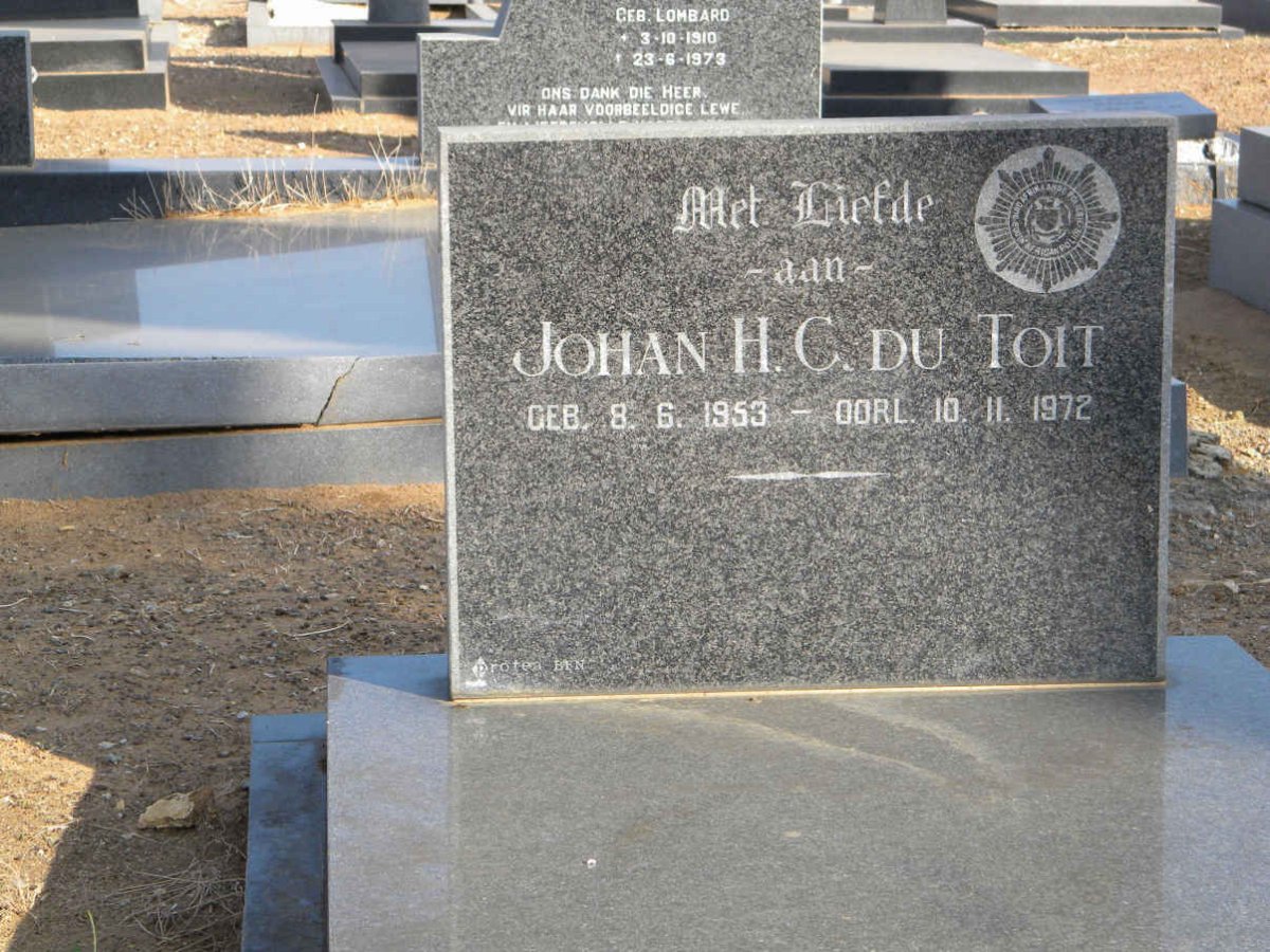 TOIT Johan H.C., du 1953-1972