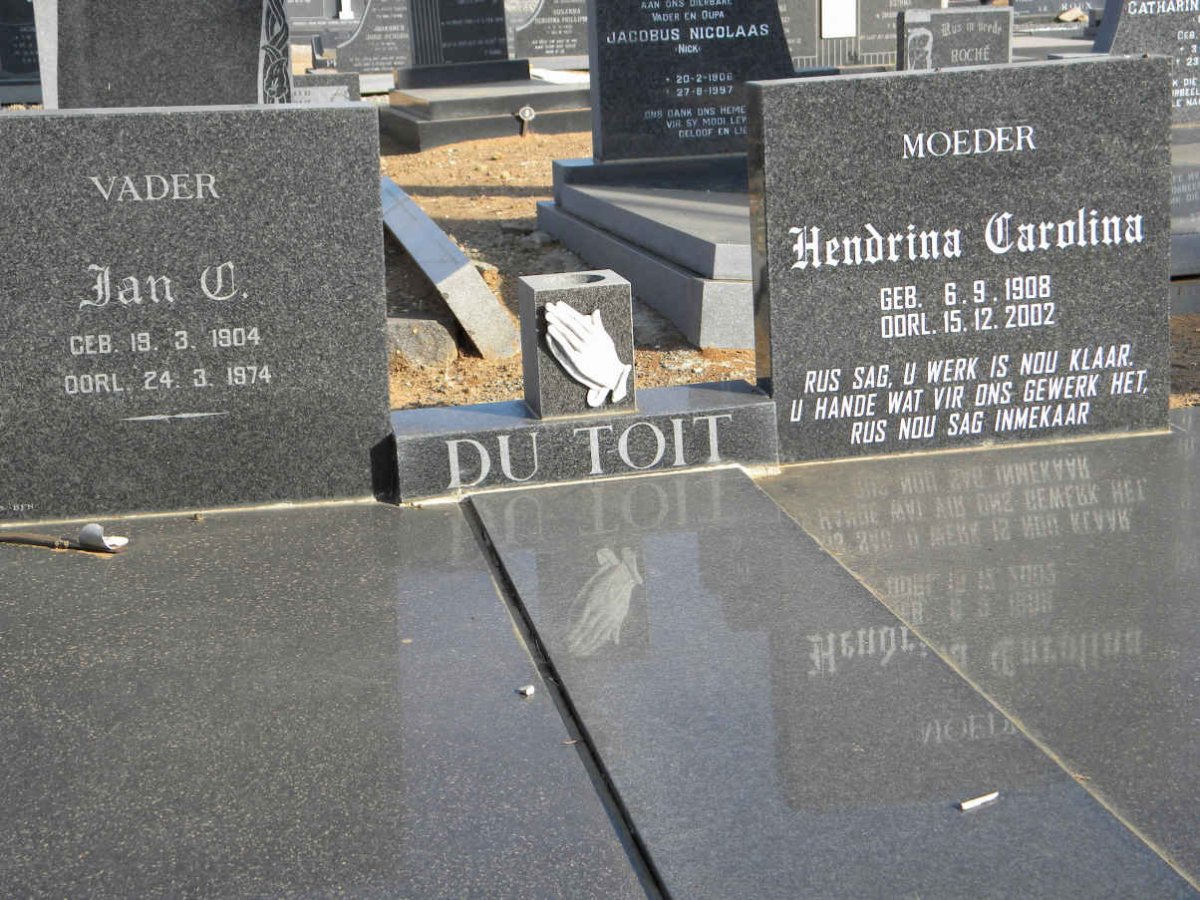 TOIT Jan C., du 1904-1974 &amp; Hendrina Carolina 1908-2002