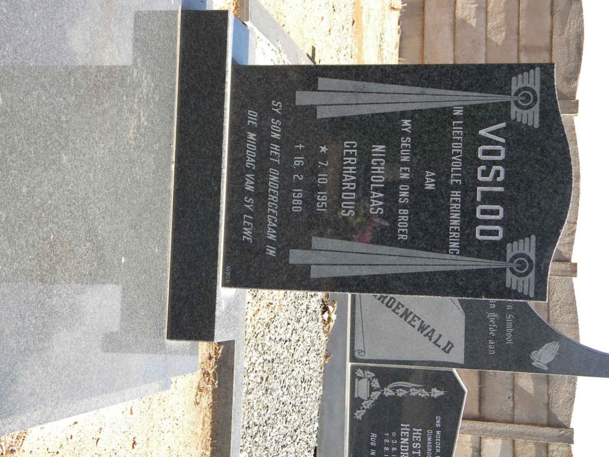 VOSLOO Nicholaas Gerhardus 1951-1980