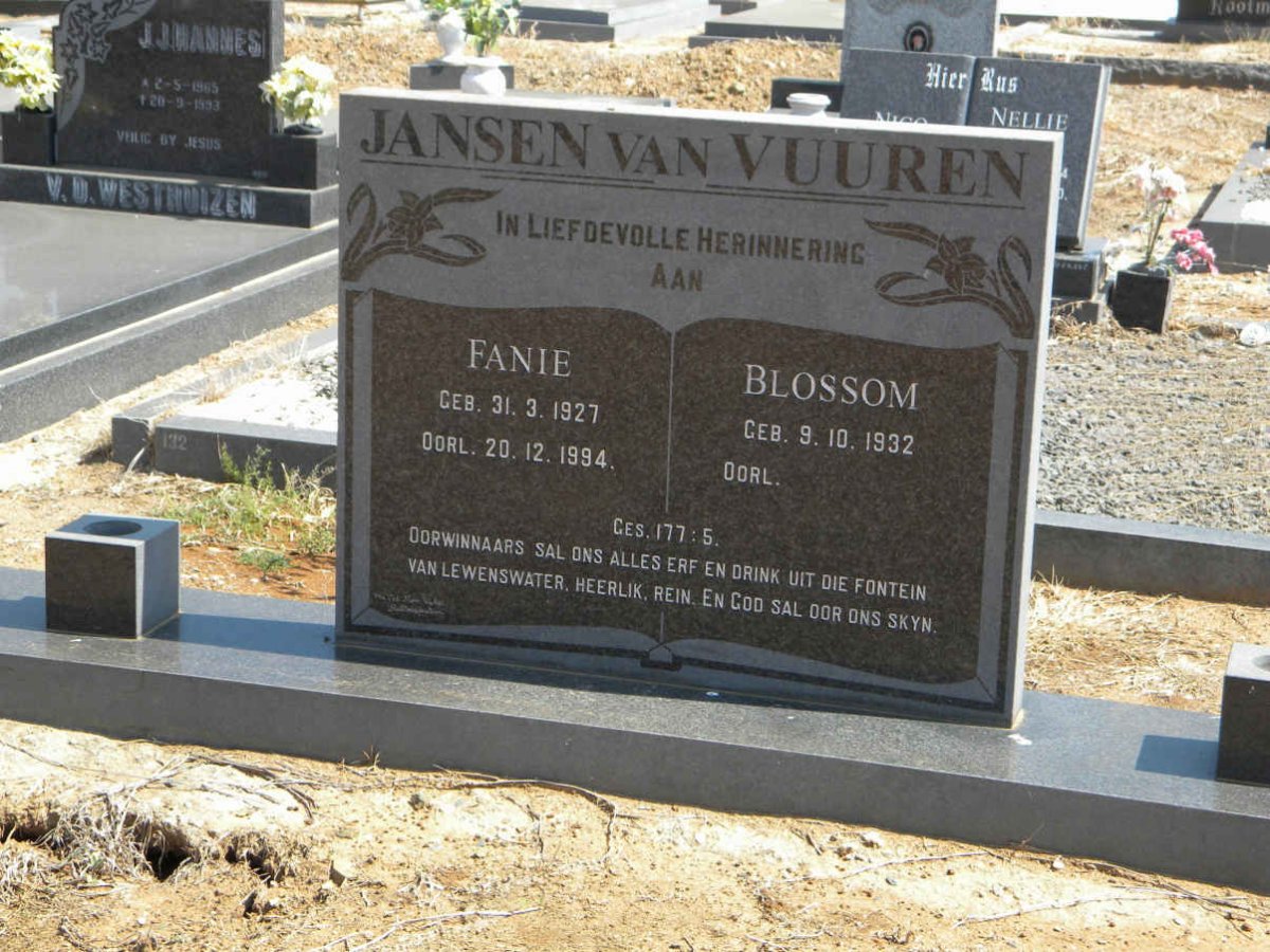 VUUREN Fanie, Jansen van 1927-1994 &amp; Blossom 1932-