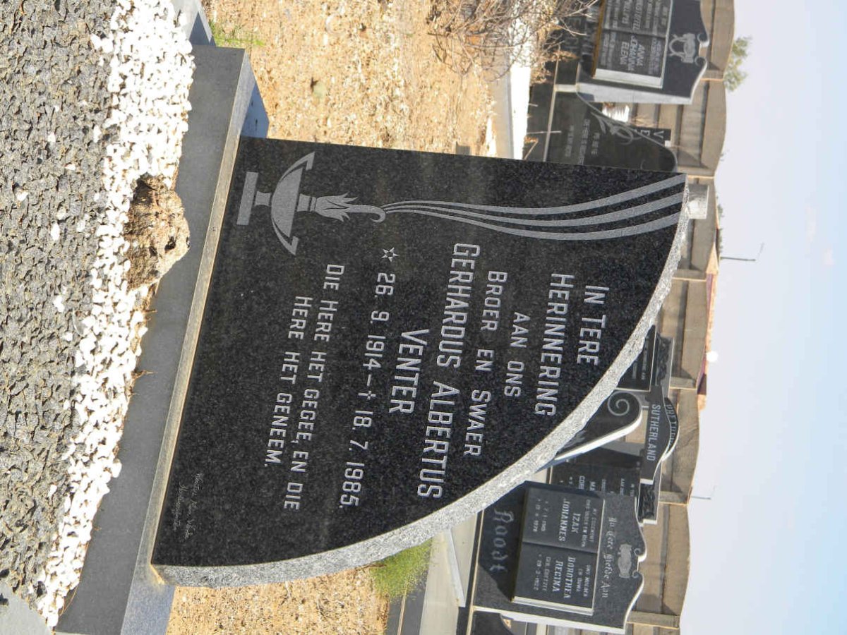 VENTER Gerhardus Albertus 1914-1985