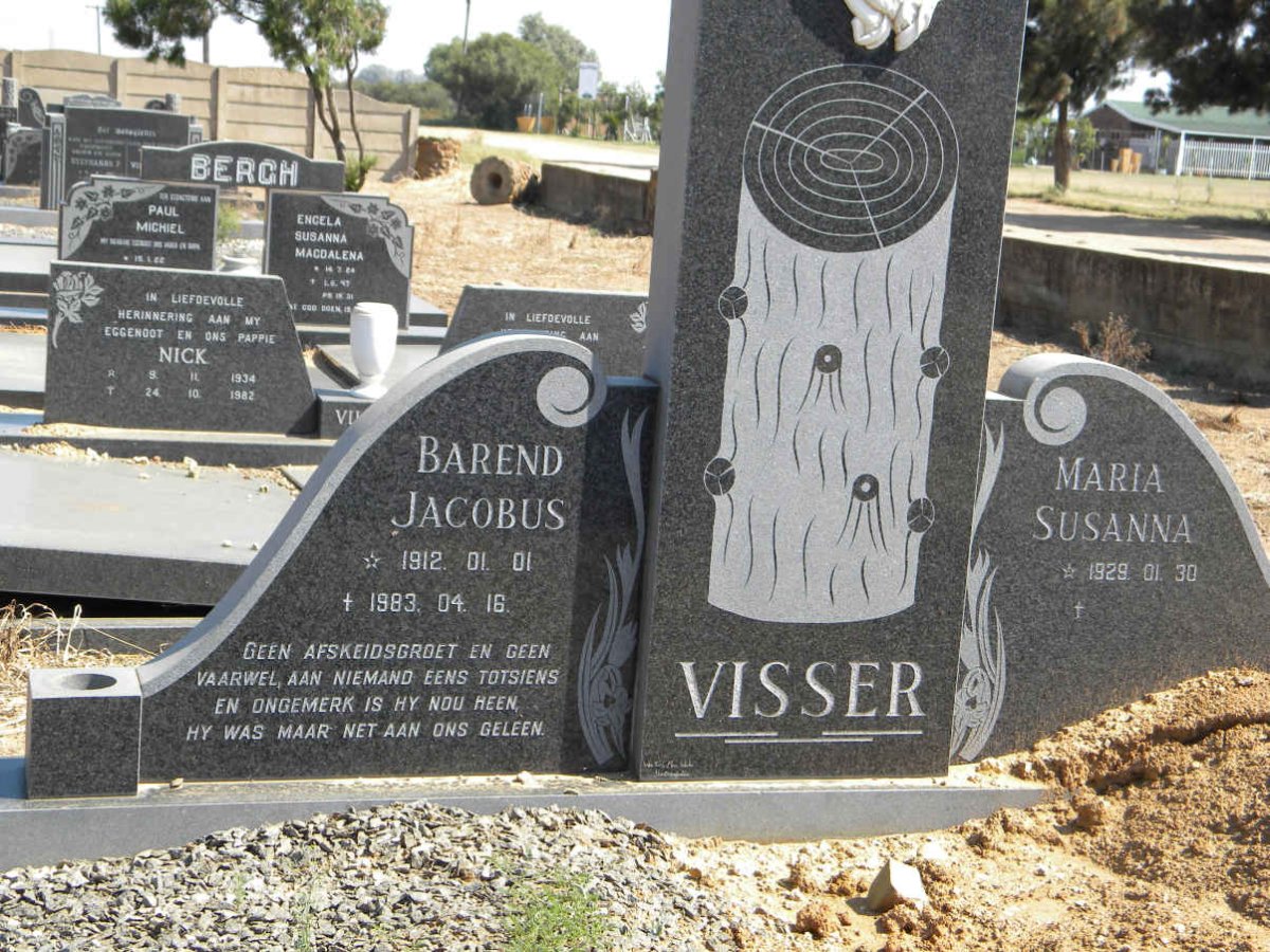 VISSER Barend Jacobus 1912-1983 &amp; Maria Susanna 1929-