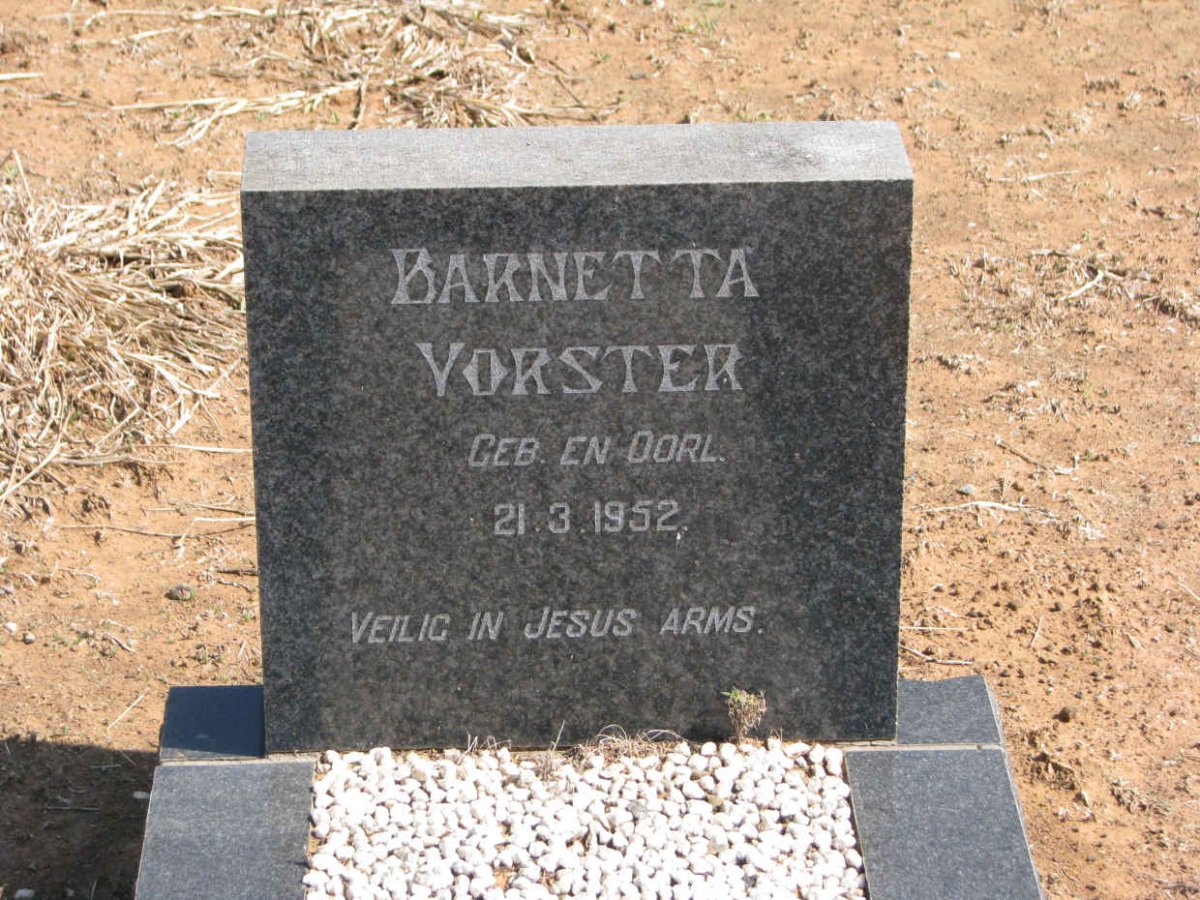 VORSTER Barnetta 1952-1952