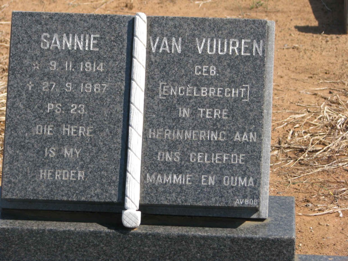 VUUREN Sannie, van nee ENGELBRECHT 1914-1987