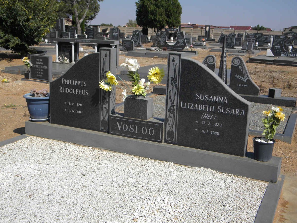 VOSLOO Philippus Rudolphus 1929-1988 &amp; Susanna Elizabeth Susara NEL 1933-2005