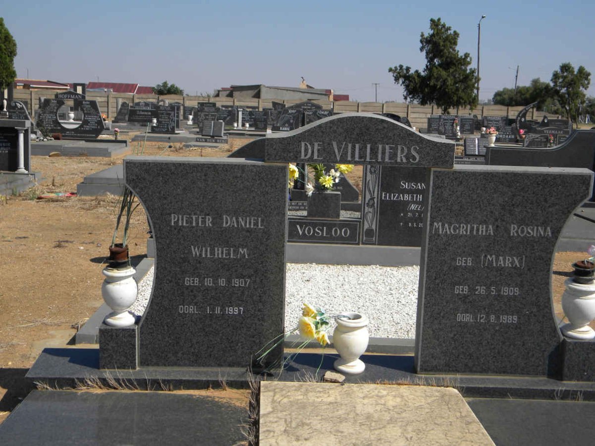 VILLIERS Pieter Daniel Wilhelm, de 1907-1997 &amp; Magritha Rosina MARX 1909-1989