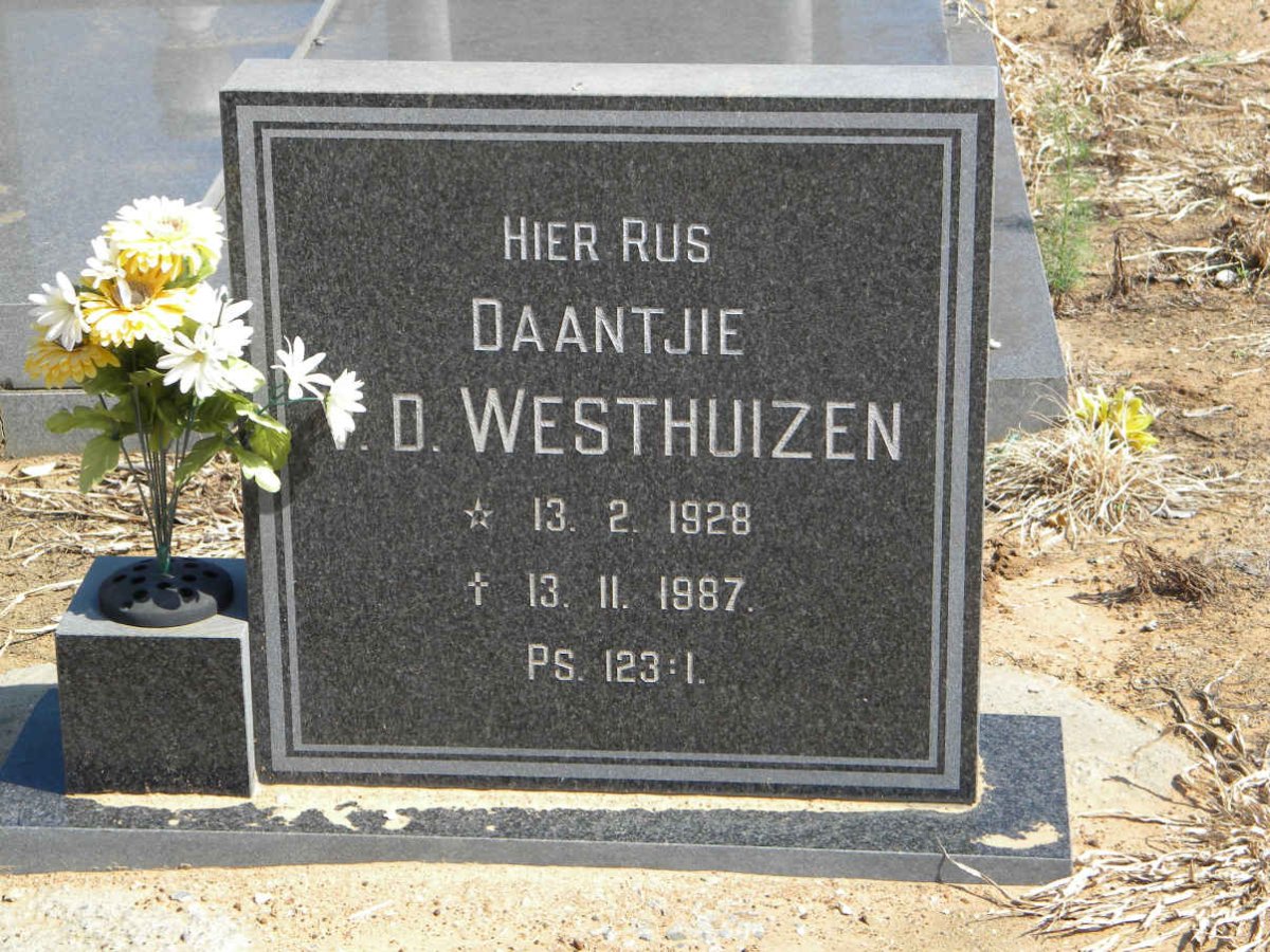 WESTHUIZEN Daantjie, v.d. 1928-1987