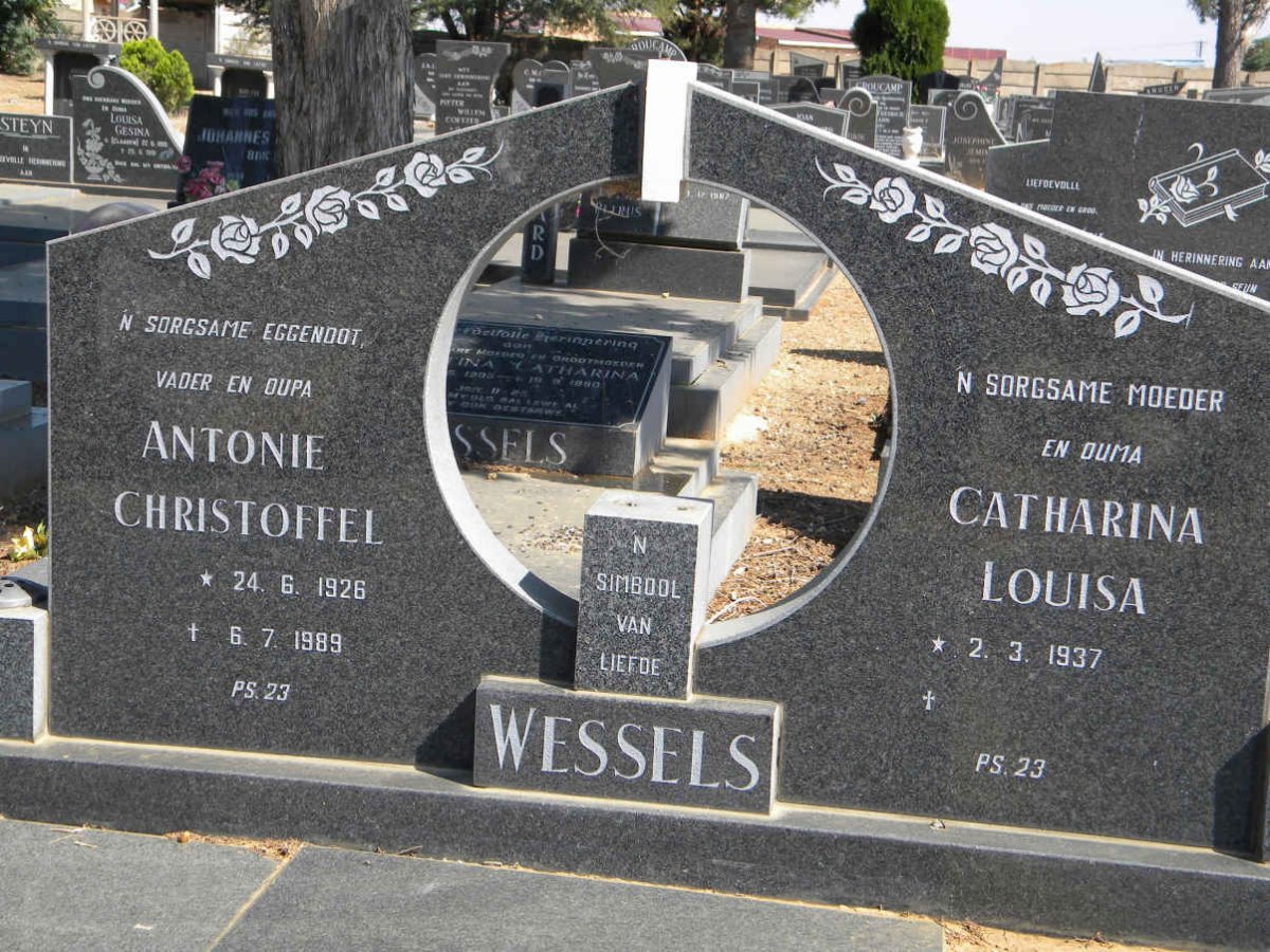 WESSELS Antonie Christoffel 1926-1989 &amp; Catharina Louisa 1937-