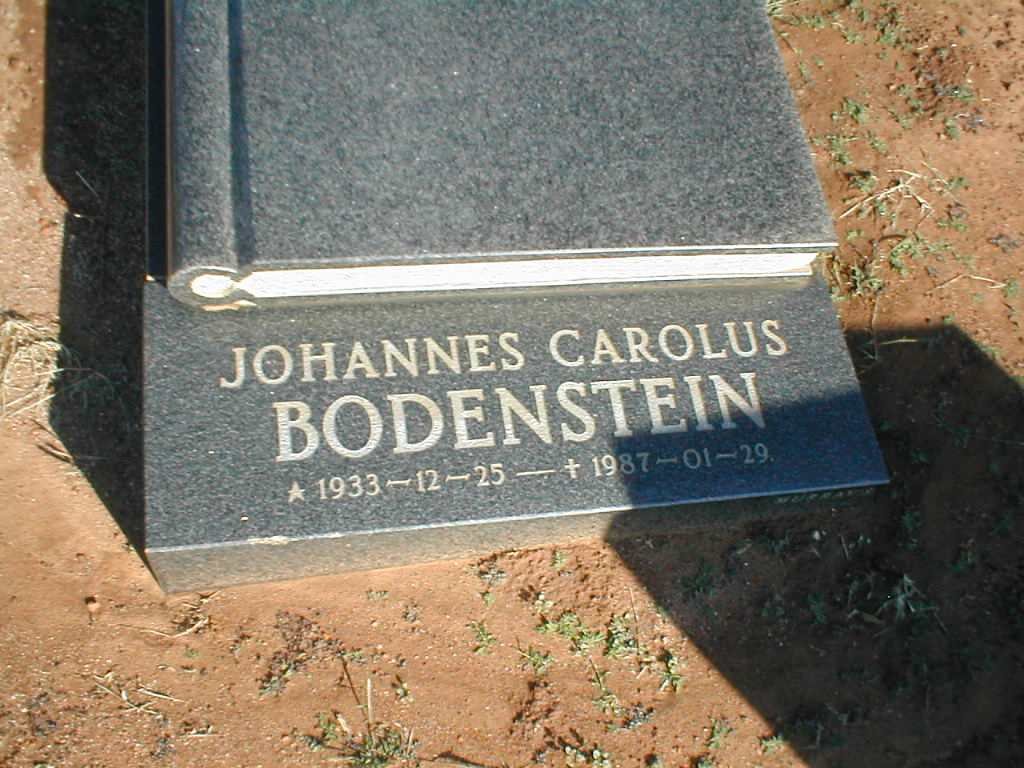 BODENSTEIN Johannes Carolus 1933-1987