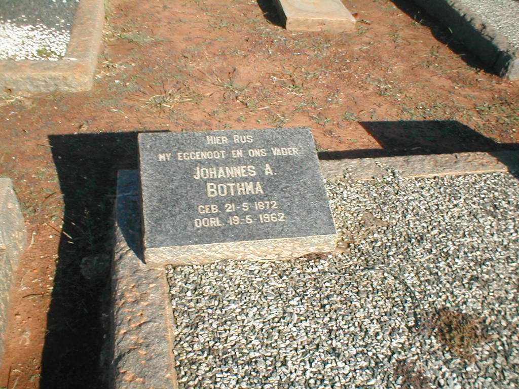 BOTHMA Johannes A. 1872-1962
