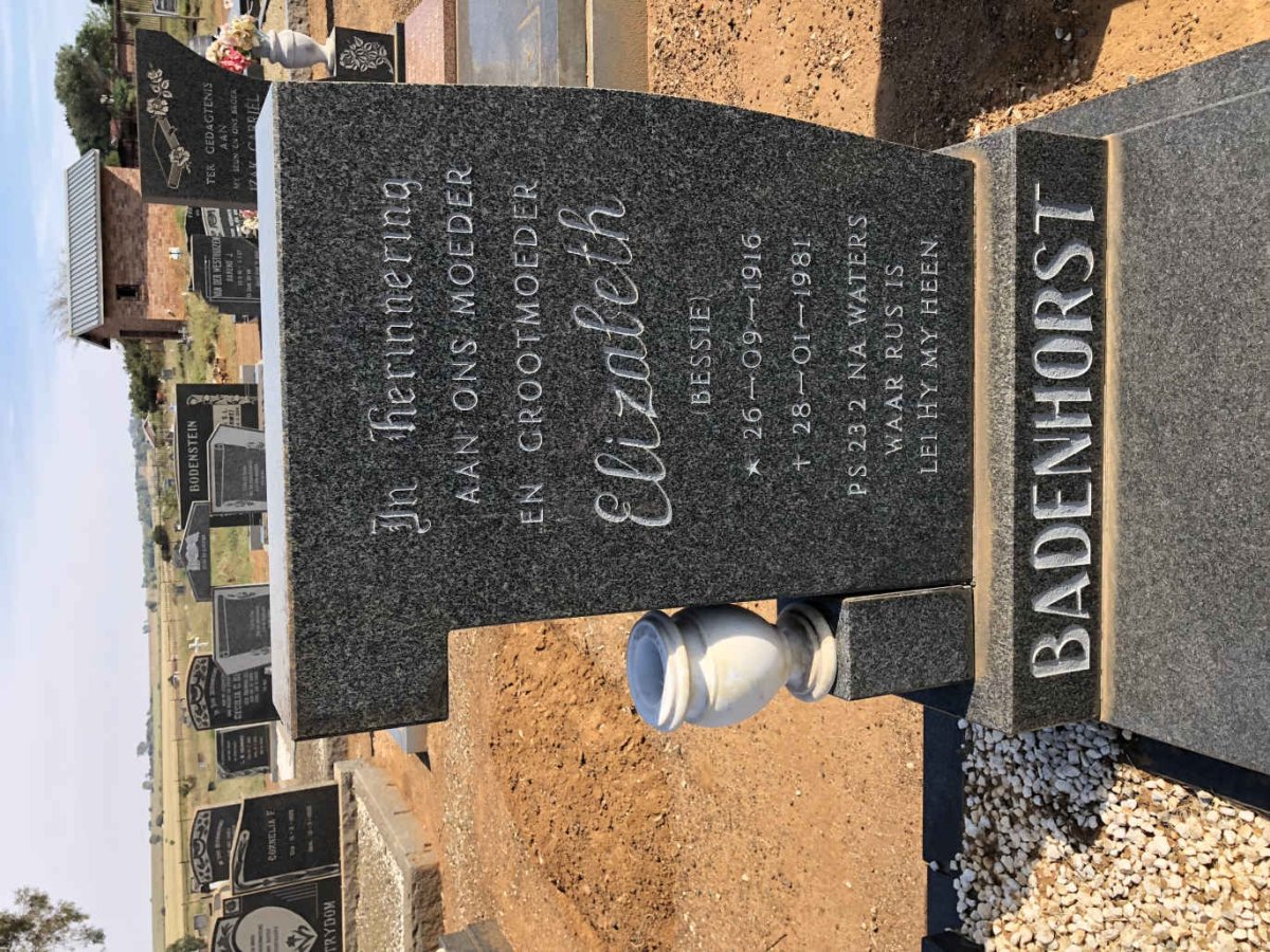 BADENHORST Elizabeth 1916-1981