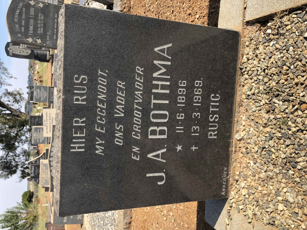BOTHMA J.A. 1896-1969