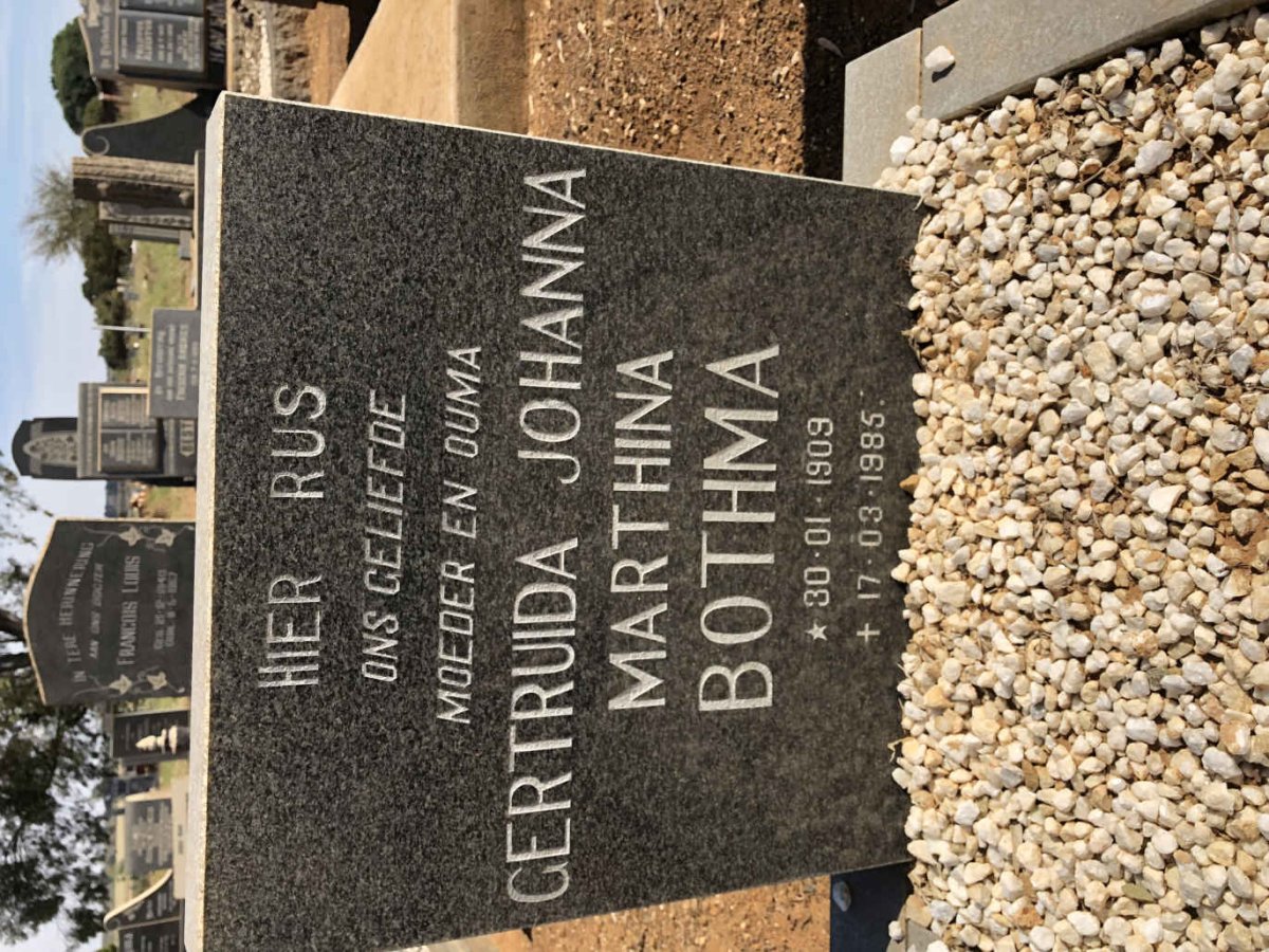BOTHMA Gertruida Johanna Marthina 1909-1985