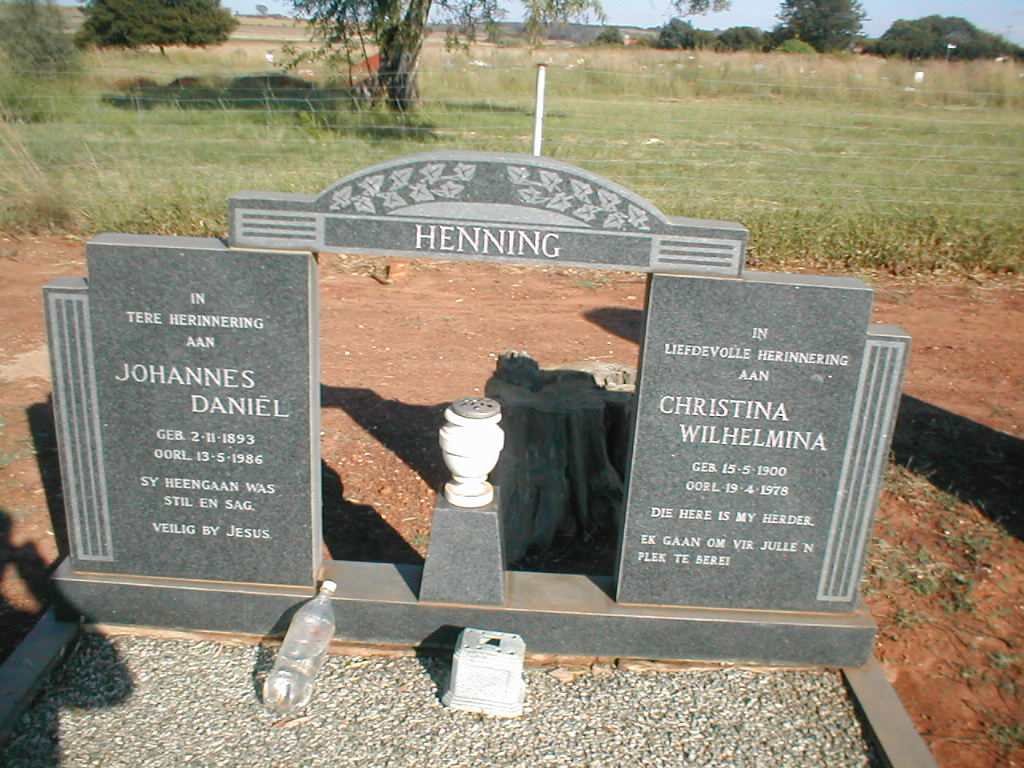 HENNING Johannes Daniel 1893-1986 &amp; Christina Wilhelmina 1900-1978